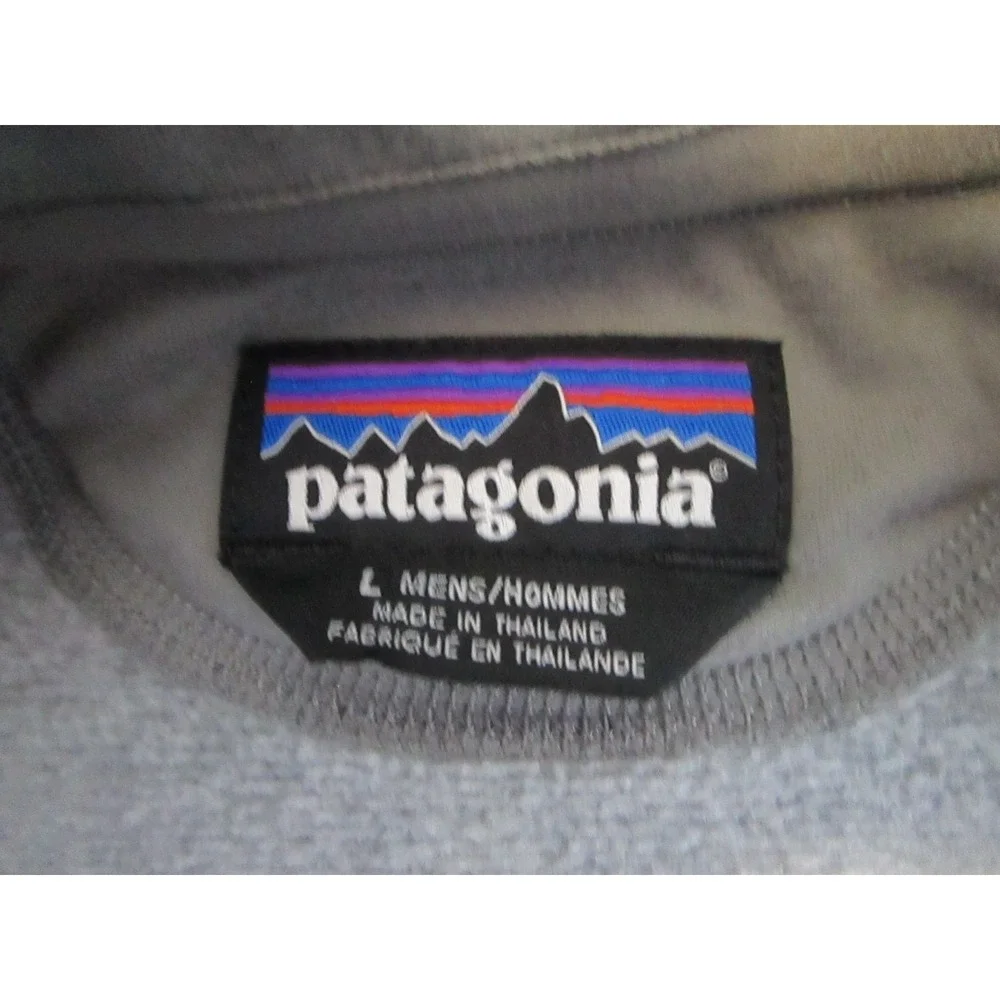 Patagonia Lightweight Better Sweater Mens Large‎ Gray Snap Neck Fleece Hiking